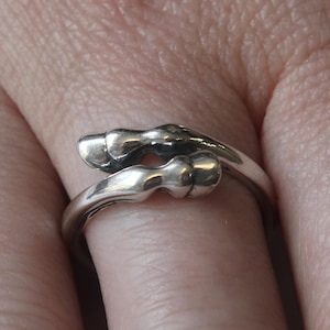 Statement Ring with Horse Hoof, Silver Equestrian Jewelry, Unique Cottagecore Animal Lover Gift