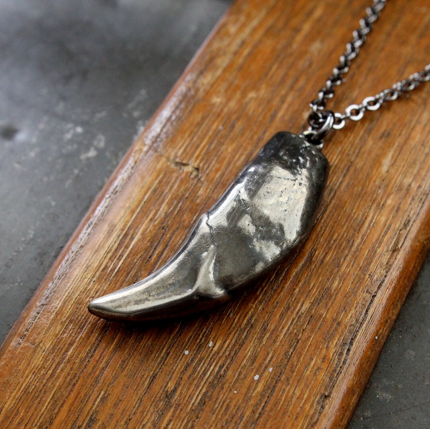 Wolf Tooth Necklace Antique Silver Wolf Tooth Pendant Etsy