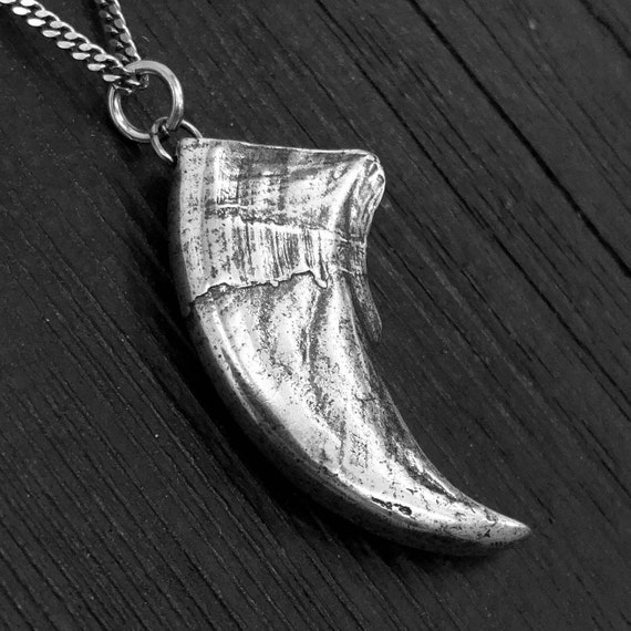 【WEB限定】 Black Bear Claw Necklace - Silver Plated White Bronze - Hand ネックレス・ペンダント