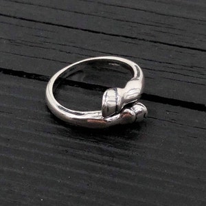 Horse Hoof Ring in Solid White Bronze with Sterling Silver Overlay image 4