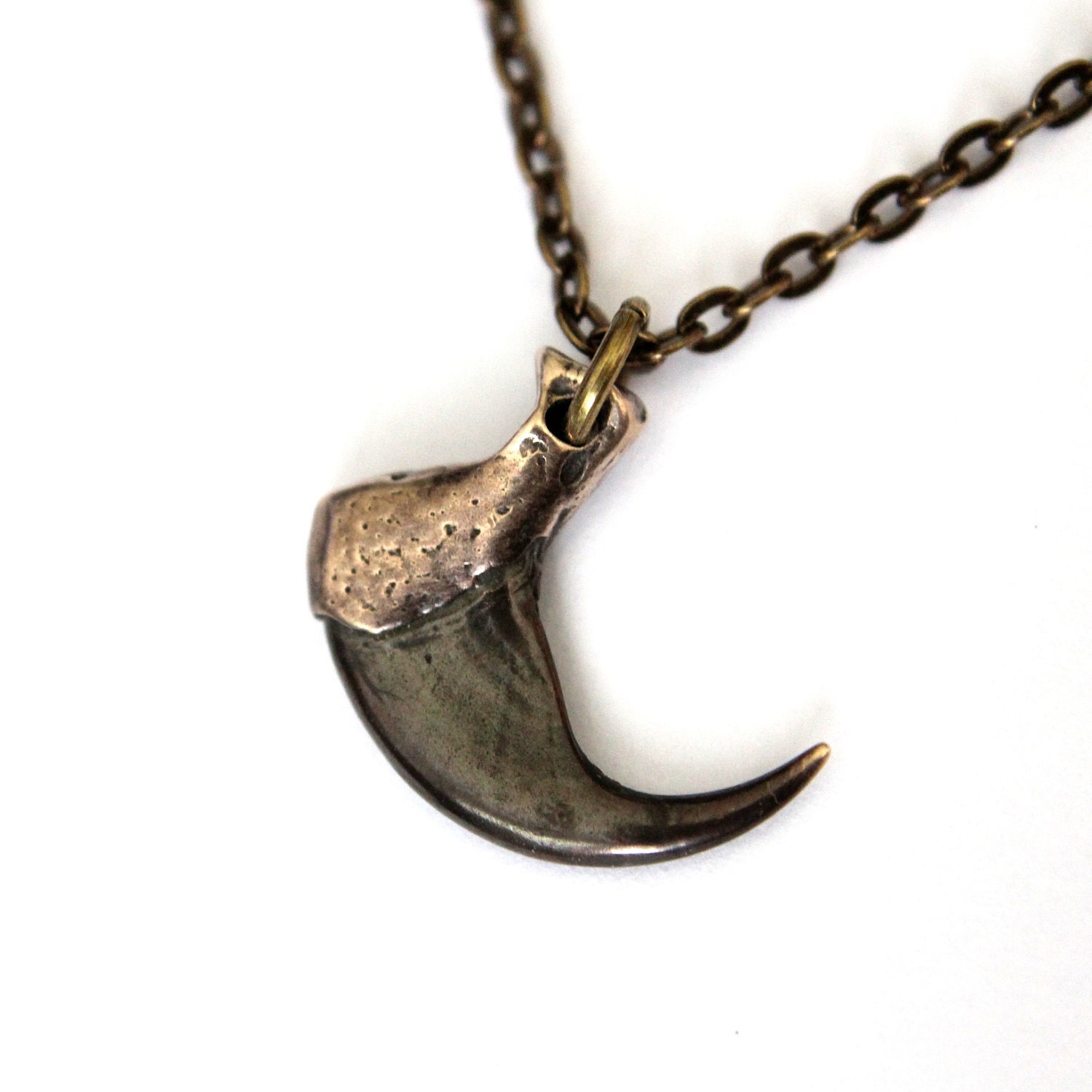 Cat Claw Necklace Bronze Bobcat Claw Pendant Necklace Etsy