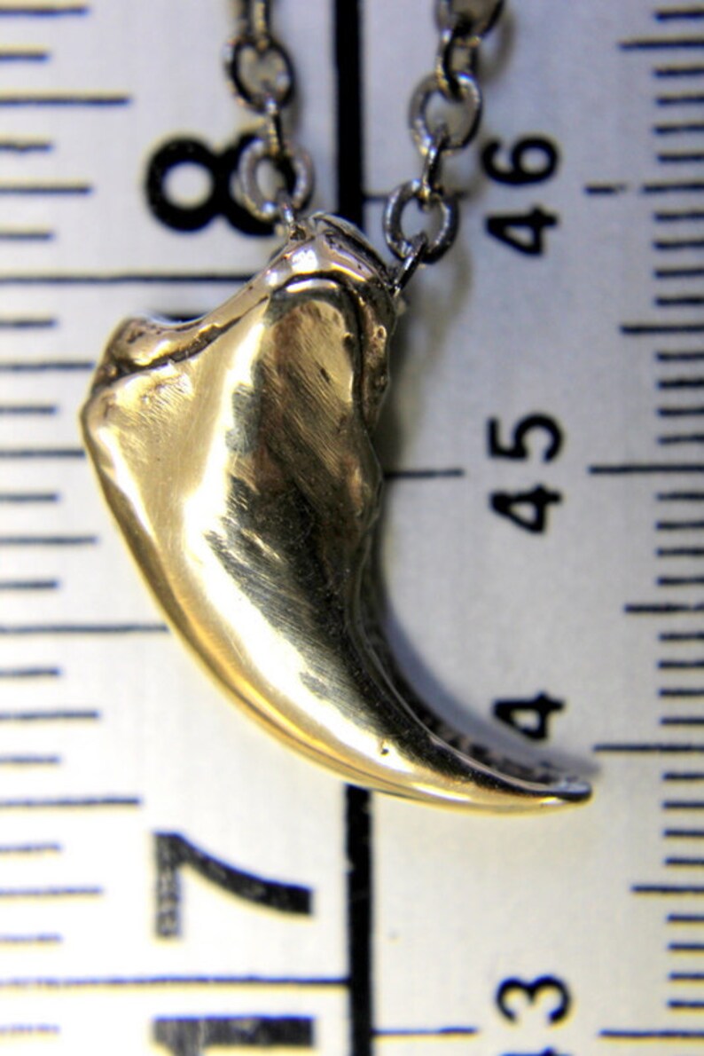 Small Black Bear Claw Pendant Necklace Hand Cast From Black | Etsy