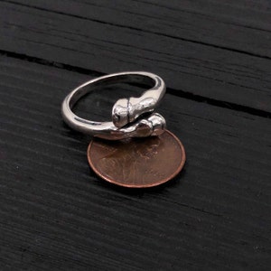 Horse Hoof Ring in Solid White Bronze with Sterling Silver Overlay image 6