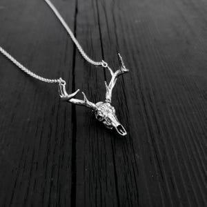 Collar con colgante de cráneo de venado de cola blanca imagen 3