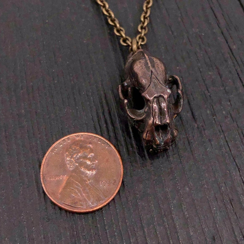Cat Skull Necklace Wid Cat Skull With Articulated Jaw Etsy UK