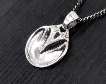 Barefoot Horse Hoof Necklace Equestrian Jewelry Pendant, Solid Sterling Silver