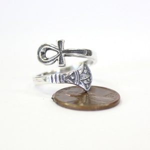 Silver Ankh Ring Egyptian Ring Egyptian Ankh Ankh Jewelry The Afterlife Sterling Silver image 8