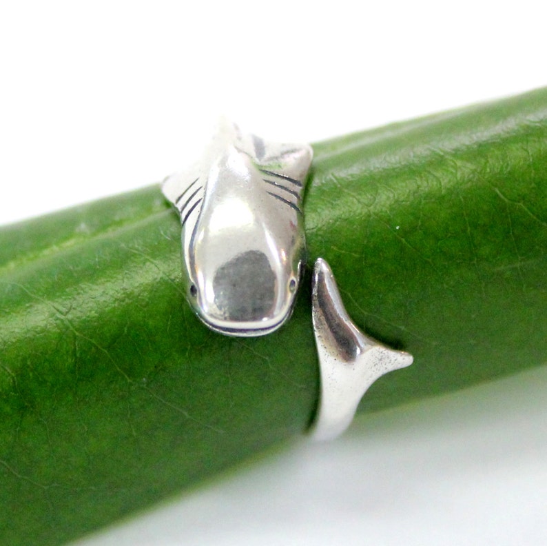 Whale Shark Ring Solid Sterling Silver Nautical Ocean Rare Animal Sea Life Rhincodon Whaleshark Jewelry Gift image 3