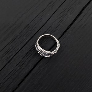 Vogel Kralle Talon Wickelring Massiv Hand Guss 925 Sterling Silber Einzigartiger Statement Ring Krähe Rabe Unisex Geschenk Größen 4,5 bis 11 Bild 7