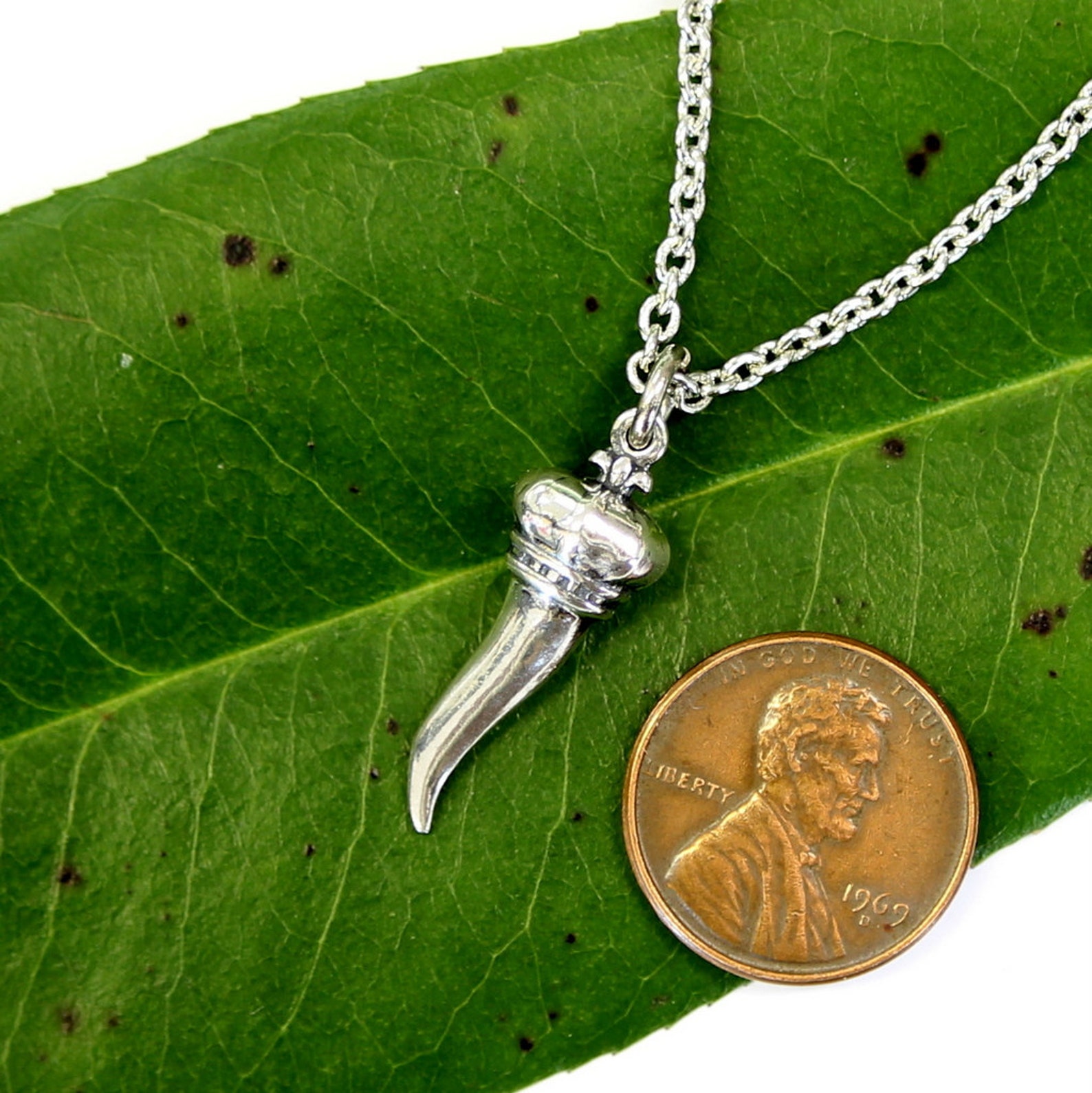 Italian Horn Necklace in Solid Sterling Silver Cornicello Etsy