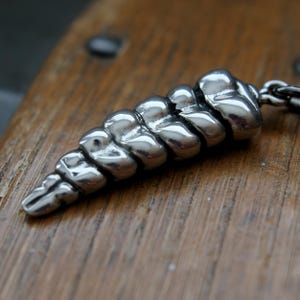 Collar con cola de serpiente de cascabel, colgante de serpiente de plata 925.