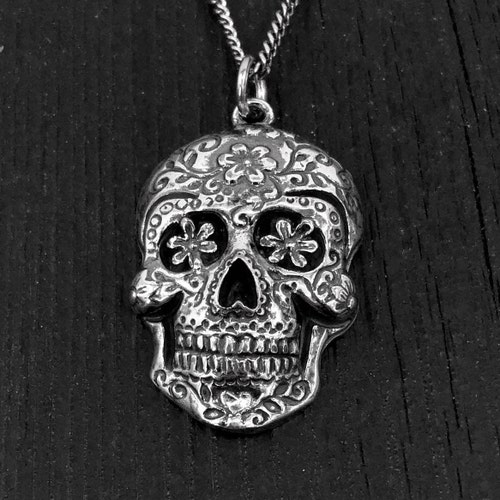 Collier Crâne De Sucre (Sugar Skull) Original - Perles De Verre, Style Day Of The Dead Contemporain