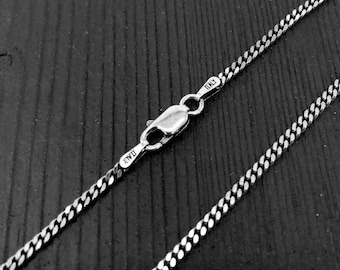 Sterling Silver Replacement Chain 2.3mm Diameter 925 Solid Sterling Necklace Chain Oxidized - Various Lengths Available