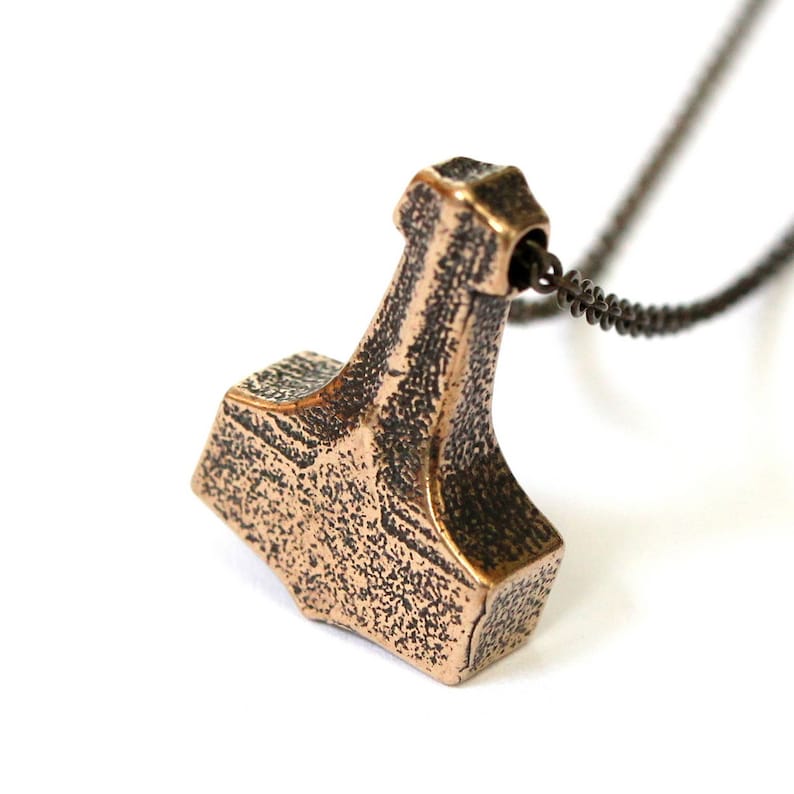 THOR's HAMMER Pendant Necklace Viking Mjollnir Mjolnir Mjolner in Traditional Solid Bronze image 2