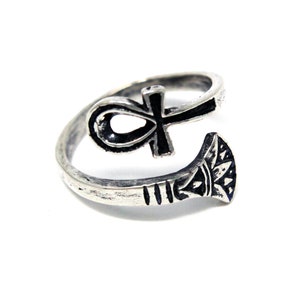 Silver Ankh Ring Egyptian Ring Egyptian Ankh Ankh Jewelry The Afterlife Sterling Silver image 3