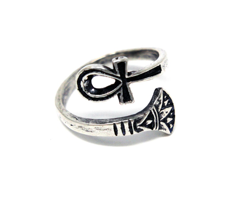 Silver Ankh Ring Egyptian Ring Egyptian Ankh Ankh Jewelry The Afterlife Sterling Silver image 3