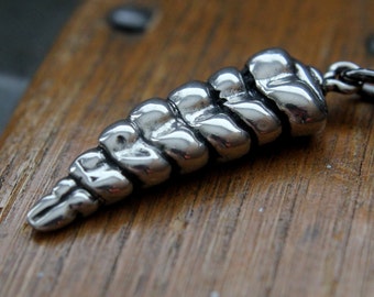 Rattlesnake Tail Necklace, Snake 925 Silver Handmade Necklace, Snake Silver Pendant Handmade, Animal Lover Necklace