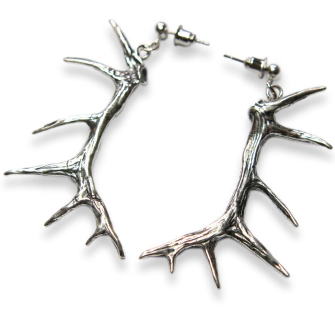 Elk Antler Earrings Silver Elk Antler Earrings Imperial Elk Etsy