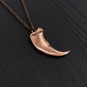 Bear Claw Pendant Necklace - Solid Jewelers Bronze Unisex Gift for Him or Her layered Necklace