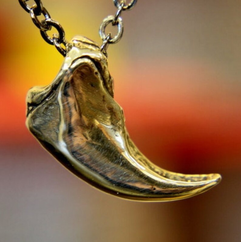 Small Black Bear Claw Pendant Necklace Hand Cast From Black - Etsy