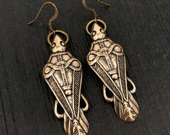 Odins Raven Earrings Ancient Bronze Odin's Ravens Viking Earrings