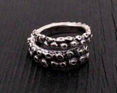 Silver Octopus Tentacle Ring in Solid Sterling Silver Octopus Tentacle Ring