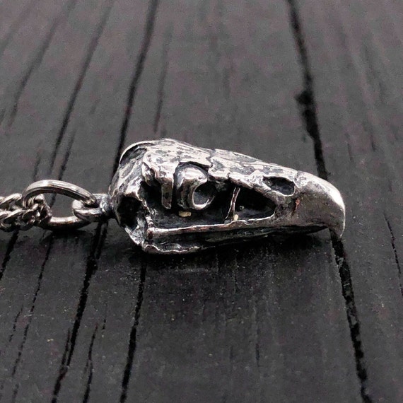 Vulture Skull Charm Pendant Necklace Solid Hand Cast - Etsy