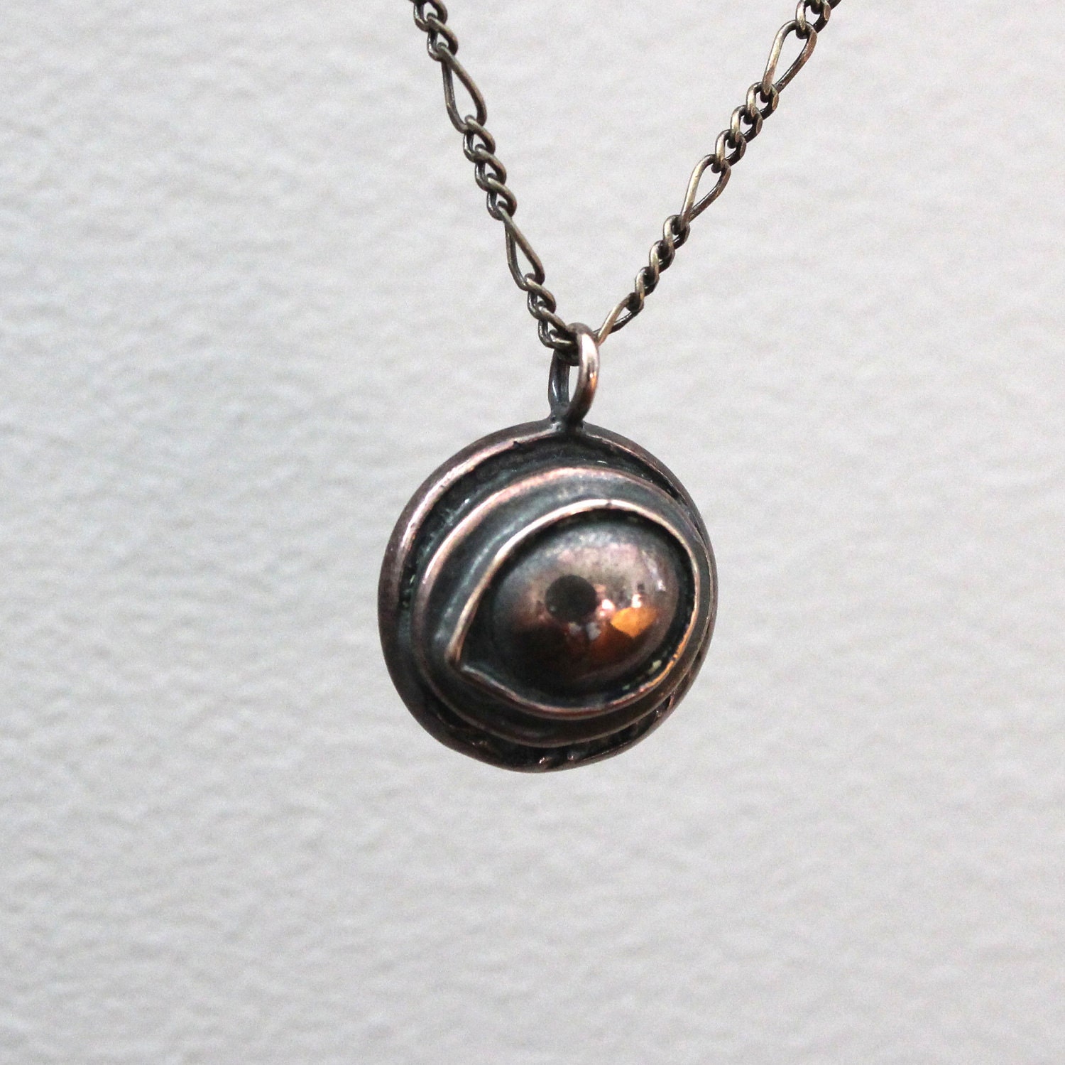 Raven Eye Necklace Eye of the Raven Protection Amulet Necklace in Sol…