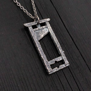 Guillotine Pendant Necklace Solid Hand Cast Sterling Silver Multiple Chain Lengths Available image 3