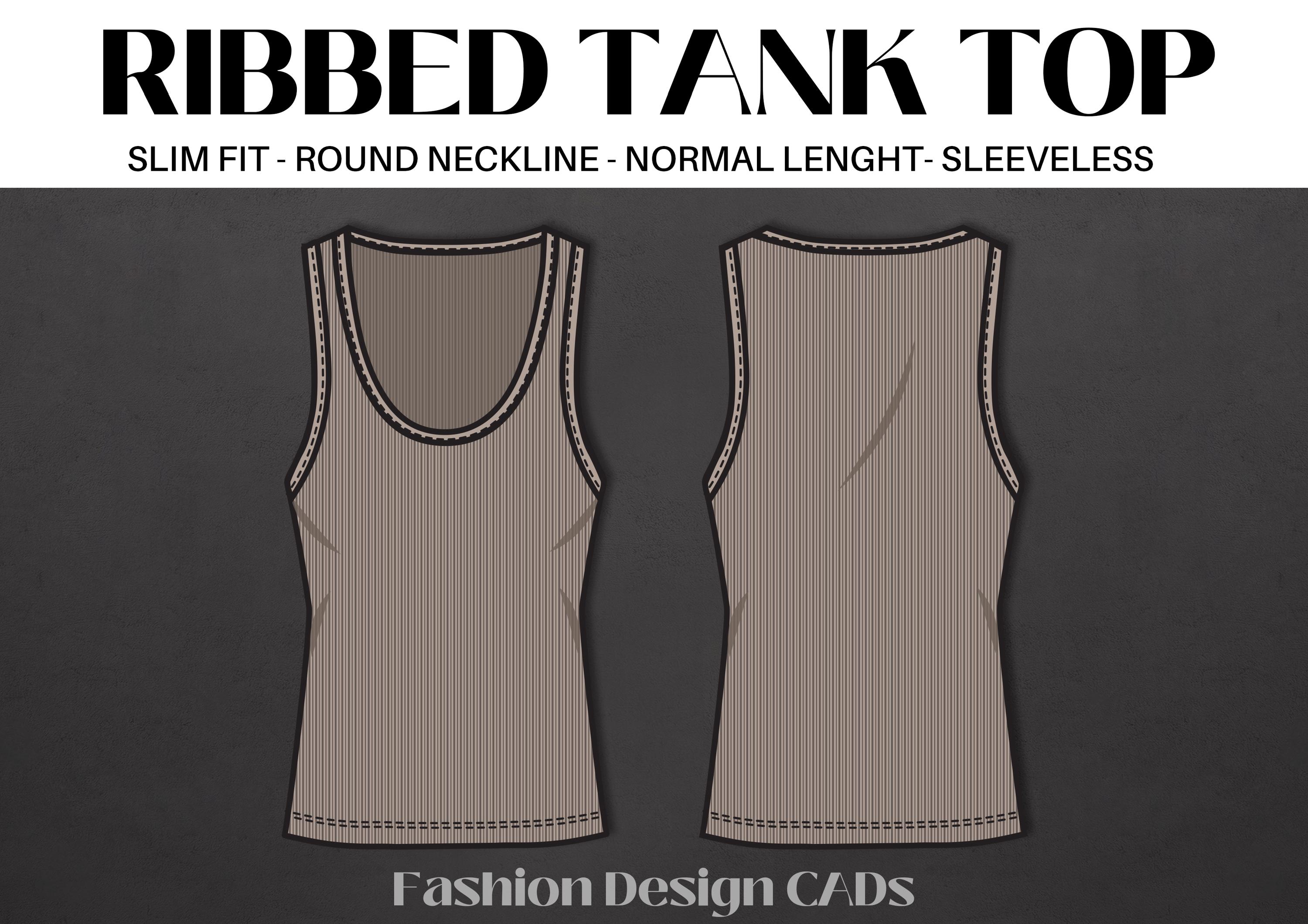 RIBBED TANK TOP: Women's Wear / Flat Sketches / Technical Drawings ...