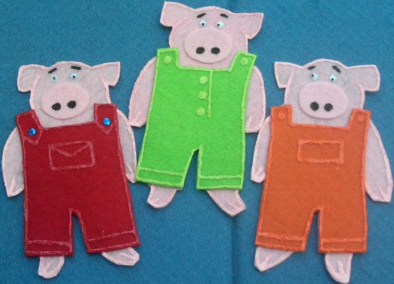 Three Little Pigs Flannel Board Felt Board Story | Etsy