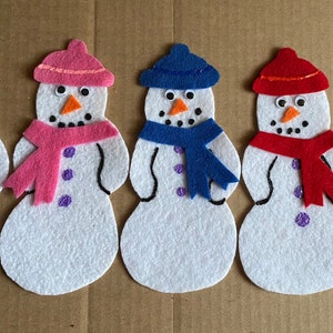 FIVE LITTLE SNOWMEN Children's Flannel Board Felt Set image 1