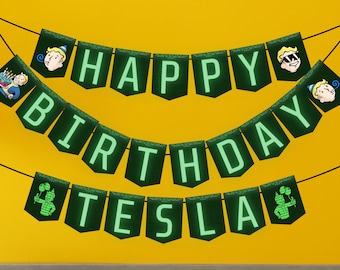 Fallout-Themed Happy Birthday Banner | Customizable Alphabet Banner | Digital Download