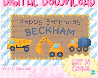 Bannersjabloon voor een bouwfeest; Aanpasbaar; Dirty Third-y; Graaffeest