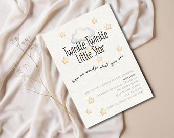 Twinkle Twinkle Gender Reveal Digital Download Einladung