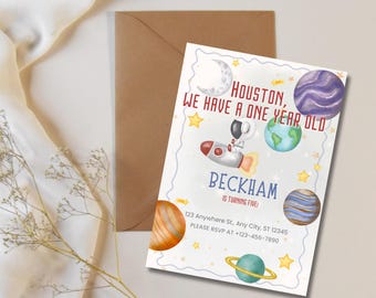 Platz erste Geburtstagsfeier kundengerechte digitale Download-Einladung