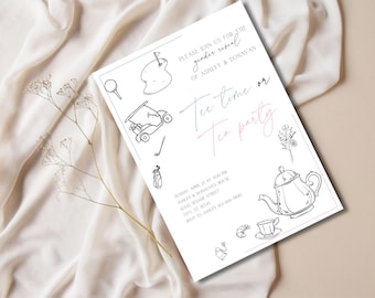 Tee-Zeit-Tee-Party-Golf-Gender offenbaren kundengerechte digitale Download-Einladung