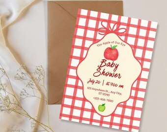 Uitnodiging voor een babyshower met als thema 'Paretje van ons oog' (digitale download)