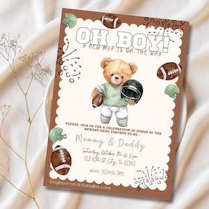 Neue MVP Fußball-Babyparty-kundengerechter digitaler Download Einladung