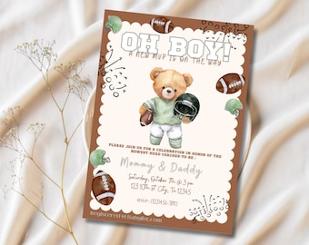 New MVP Football Baby Shower Customizable Digital Download Invitation