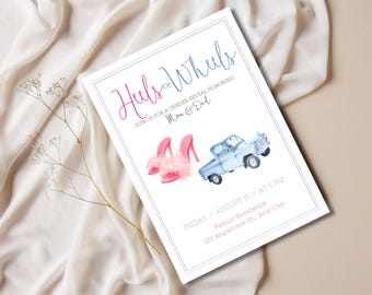 Heels oder Räder Geschlecht offenbaren kundenspezifische digitale Download-Einladung