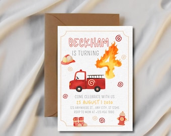 Feuerwehrmann Einladung zum Geburtstag