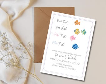 Fisch-Buch inspiriert Geschlecht offenbaren kundenspezifische digitale Download-Einladung