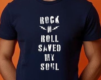 Rock n Roll Saved My Soul T-Shirt, Rocker-Shirt, Punk-T-Shirt, Retro-Shirt, Rock n Roll-T-Shirt, cooles Dad-Shirt, Vintage-Stil Rocker-T-Shirt, Papa Geschenk