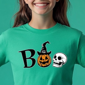 Boo Shirt, Halloween Boo Shirt, Halloween Pumpkin Shirt, Kids Halloween Boo Shirt, Halloween Skull Shirt, Women Boo T-Shirt for Halloween