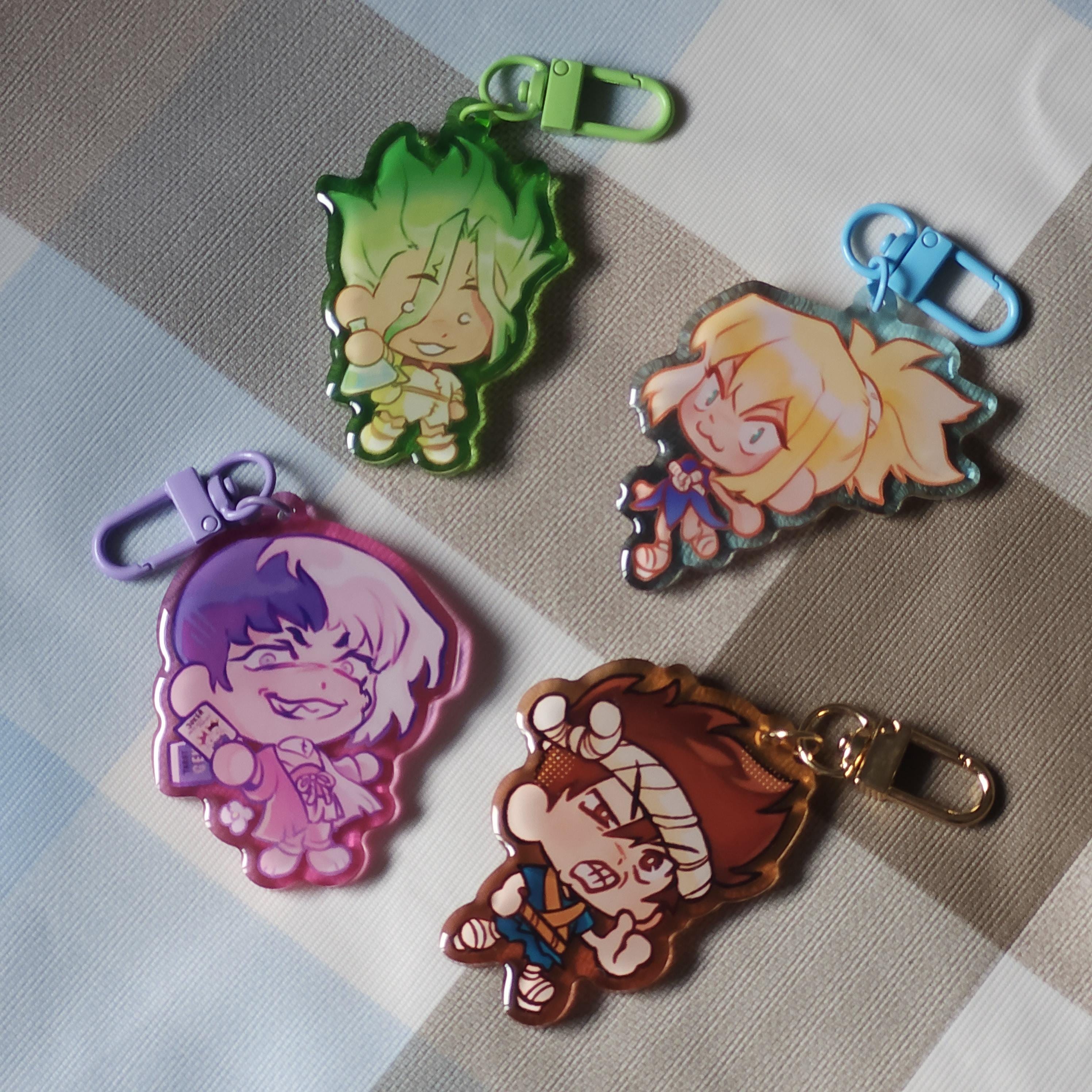 DCST Character Keychains - Senku, Gen, Tsukasa, Ukyo, Kohaku