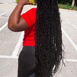 Distressed Boho Locs with Curls | 100% Human Hair Crochet Locs | Bohemian Deepwave Style | Handmade Locs for Natural Hair