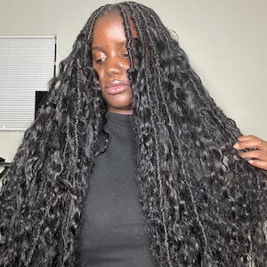 Boho Locs with XTRA FULL CURLS | Distressed Bohemian Locs | 100% Human Hair Crochet Locs | Deepwave Style