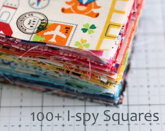 100 precut 3.5" x 3.5" I-spy squares