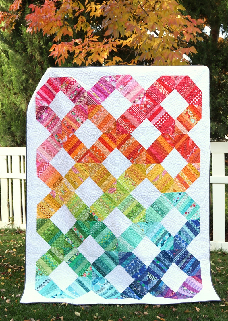 Scrap Happy Rainbow Connection Quilt PATTERN PDF image 3